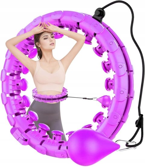 HULAHOP HULA HOP SKŁADANE Z OBCIĄŻENIEM ODCHUDZAJĄCE RÓŻOWE