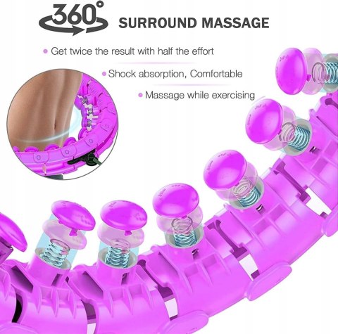 HULAHOP HULA HOP SKŁADANE Z OBCIĄŻENIEM ODCHUDZAJĄCE RÓŻOWE