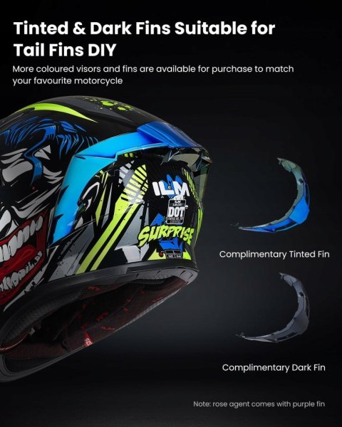 KASK MOTOCYKLOWY ILM ILM-Z501 L 59-60CM SURPRISE YELLOW + PINLOCK