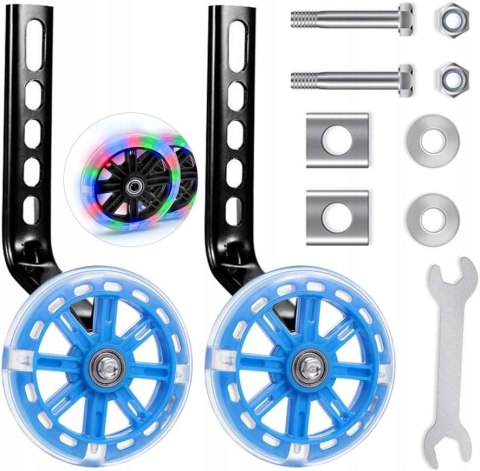 KÓŁKA BOCZNE ŚWIECĄCE DO ROWERKA DZIECIĘCEGO UNIWERSALNE 12-20'' NIEBIESKIE