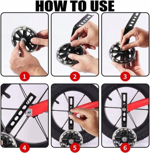 KÓŁKA BOCZNE ŚWIECĄCE DO ROWERKA DZIECIĘCEGO UNIWERSALNE 12-20'' NIEBIESKIE