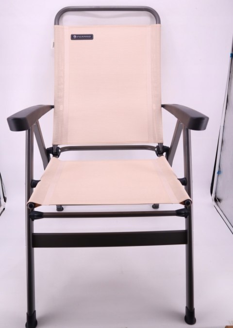 KRZESŁO OGRODOWE SKŁADANE TURYSTYCZNE FOTEL FERRINO SLIM BEŻOWE