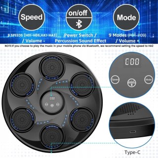 MASZYNA BOKSERSKA DO TRENINGU BOKSU Z PODŚWIETLENIEM LED + RĘKAWICE