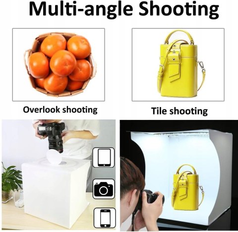 NAMIOT BEZCIENIOWY FOTOGRAFICZNY PRODUKTOWY 30x30x30CM + 6 TEŁ DUCLUS