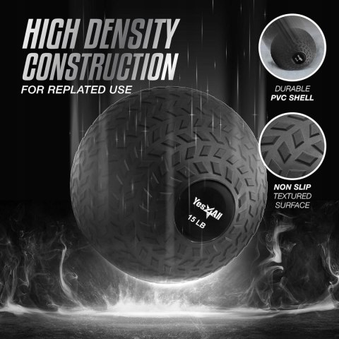 PIŁKA LEKARKA DO ĆWICZEŃ REHABILITACJI YES4ALL SLAM BALL 6,8KG 25CM