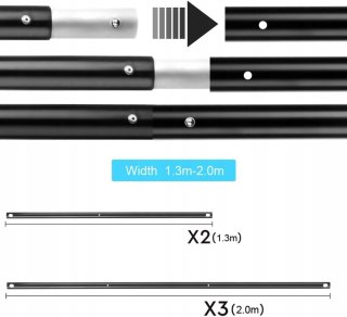 STATYW BELKA STELAŻ ZESTAW DO ZAWIESZANIA TŁA TEŁ 2x2M BDDFOTO