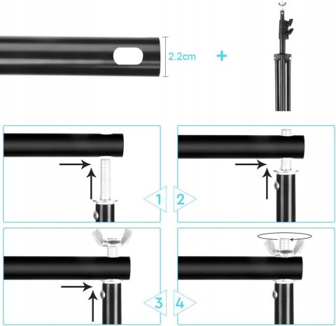 STATYW BELKA STELAŻ ZESTAW DO ZAWIESZANIA TŁA TEŁ 2x2M BDDFOTO