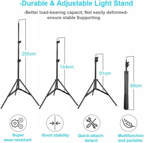 STATYW BELKA STELAŻ ZESTAW DO ZAWIESZANIA TŁA TEŁ 2x2M BDDFOTO