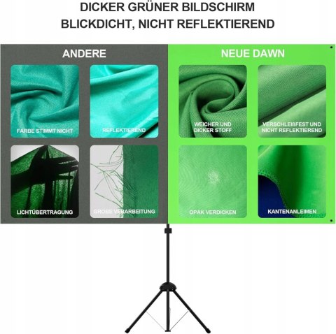 TŁO FOTOGRAFICZNE ZIELONY EKRAN PROJEKCYJNY NA STATYWIE GREEN SCREEN 70"