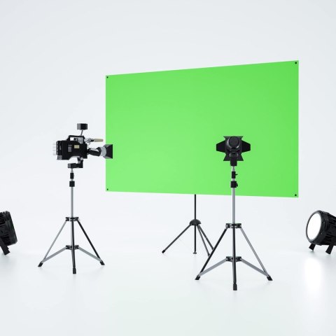 TŁO FOTOGRAFICZNE ZIELONY EKRAN PROJEKCYJNY NA STATYWIE GREEN SCREEN 70"