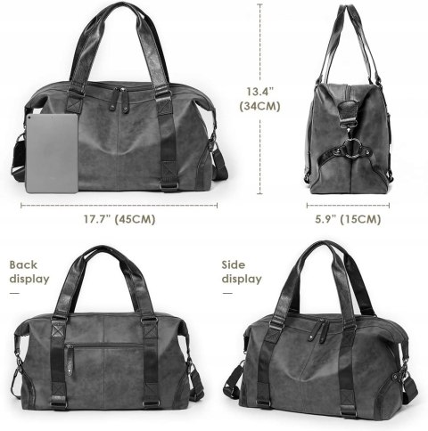 TORBA PODRÓŻNA SPORTOWA NA SIŁOWNIĘ SKÓRZANA PAHAJIM WODOODPORNA