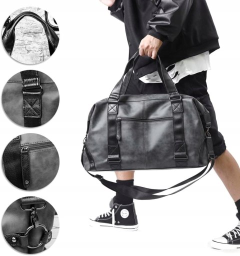 TORBA PODRÓŻNA SPORTOWA NA SIŁOWNIĘ SKÓRZANA PAHAJIM WODOODPORNA