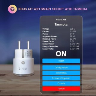 2x INTELIGENTNE GNIAZDO SMART PLUG NOUS A1T TASMOTA 2 SZTUKI