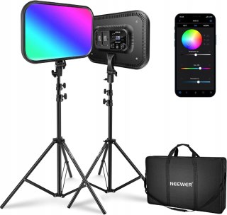 2x LAMPA STUDYJNA DIODOWA FOTOGRAFICZNA LED RGB NEEWER RGB168 2500K-8500K