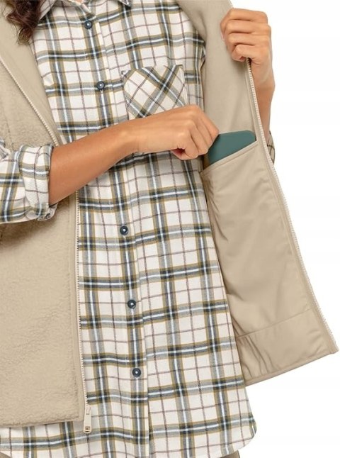 BEZRĘKAWNIK POLAROWY KAMIZELKA DAMSKA JACK WOLFSKIN HIGH CURL LONG VEST