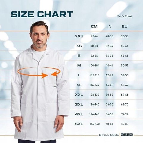 FARTUCH MĘSKI ROBOCZY PORTWEST 2852 BIAŁY R. XL