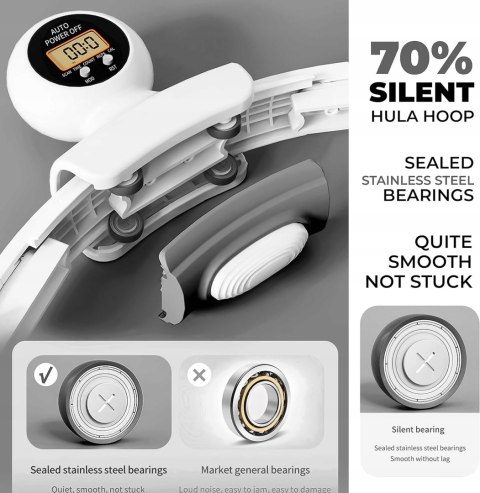 HULAHOP HULA HOP SKŁADANE Z OBCIĄŻENIEM ODCHUDZAJĄCE LICZNIK K-MART RÓŻOWE