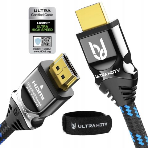 KABEL PRZEJŚCIÓWKA HDMI 2.1 ULTRA HDTV HDMI 2.1 OPLOT 1M 48Gb/s