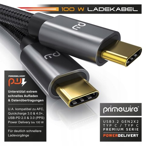 KABEL PRZEWÓD USB-C DO USB-C 100W OPLOT 2M PD 5A