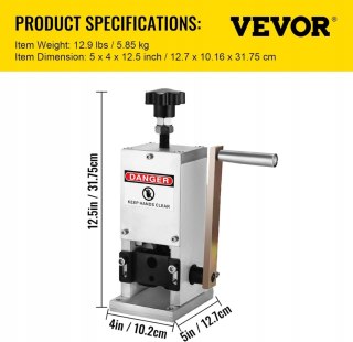 MASZYNA DO ŚCIĄGANIA IZOLACJI Z KABLI 1,5-25MM VEVOR