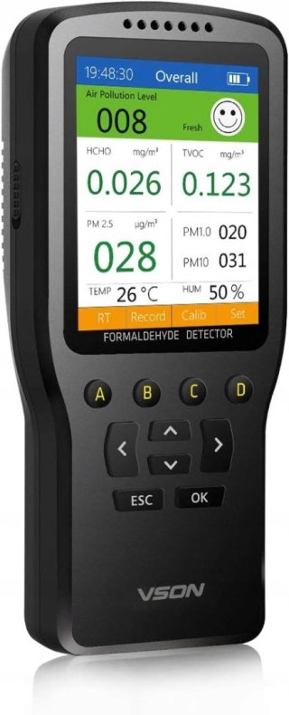 MONITOR JAKOŚCI POWIETRZA VSON HCHO/TVOC/AQI/TEMP/HUM