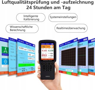 MONITOR JAKOŚCI POWIETRZA VSON HCHO/TVOC/AQI/TEMP/HUM