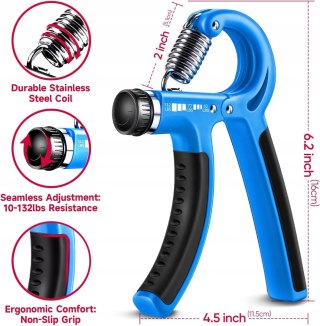 ŚCISKACZ DO ĆWICZEŃ RĄK DŁONI MOCNY REGULOWANY OPÓR ZESTAW