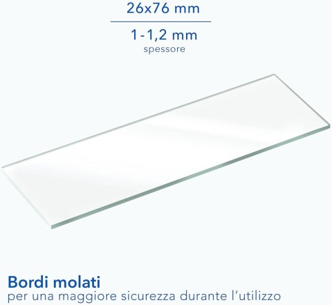 SZKIEŁKA MIKROSKOPOWE KRAWĘDZIE SZLIFOWANE AIESI 26x76MM 72 SZTUKI