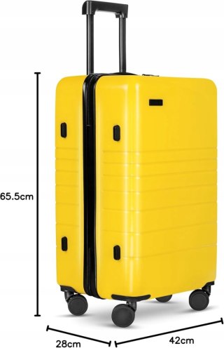 WALIZKA PODRÓŻNA DUŻA ABS ZAMEK TSA ETERNITIVE + WALIZKA KABINOWA ŻÓŁTA