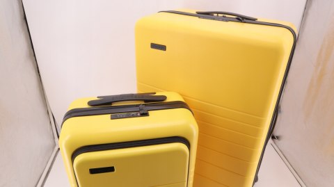 WALIZKA PODRÓŻNA DUŻA ABS ZAMEK TSA ETERNITIVE + WALIZKA KABINOWA ŻÓŁTA