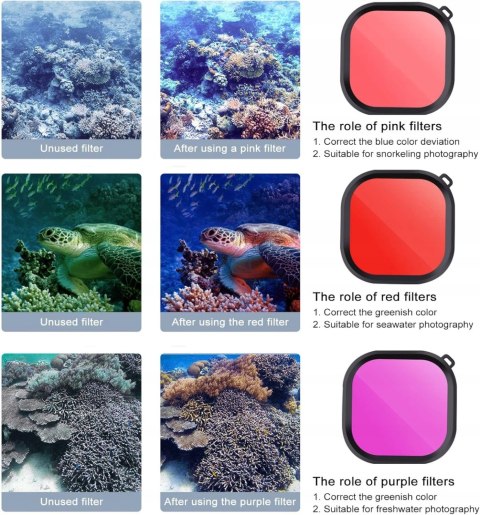 ZESTAW FILTRÓW FILTRY NURKOWE 3W1 DO GOPRO HERO 11 BLACK FLOTRUTE