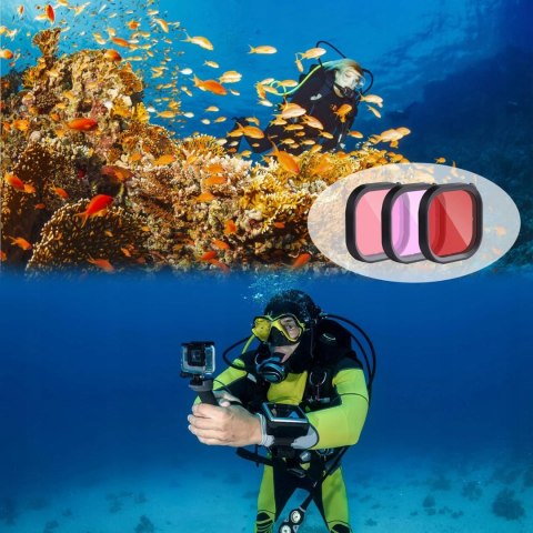 ZESTAW FILTRÓW FILTRY NURKOWE 3W1 DO GOPRO HERO 11 BLACK FLOTRUTE