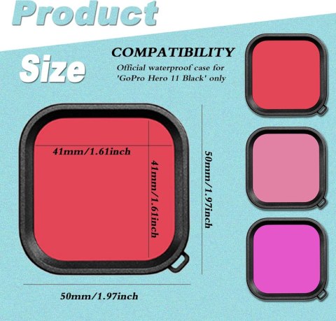 ZESTAW FILTRÓW FILTRY NURKOWE 3W1 DO GOPRO HERO 11 BLACK FLOTRUTE