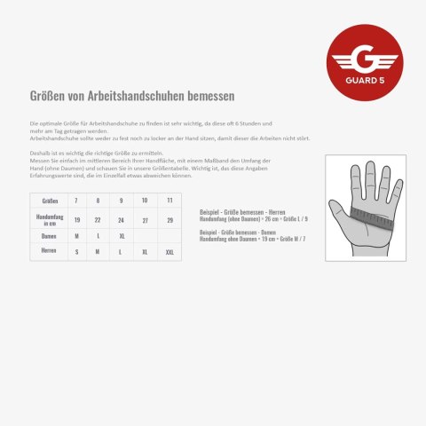 5x RĘKAWICE ROBOCZE SKÓRZANE BUDOWALNE OGRODOWE GUARD 5 R. 11