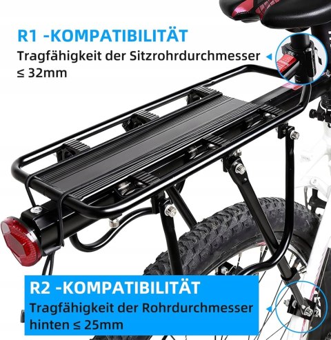 BAGAŻNIK ROWEROWY ALUMINIOWY TYLNY Z ODBLASKIEM 24-29" SPGOOD