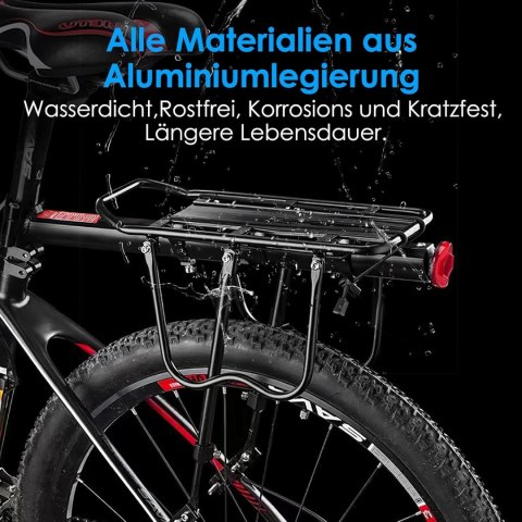 BAGAŻNIK ROWEROWY ALUMINIOWY TYLNY Z ODBLASKIEM 24-29" SPGOOD