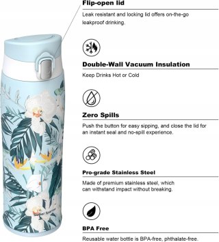 BIDON TERMICZNY BUTELKA NA WODĘ TERMOS SUPER SPARROW 500ML