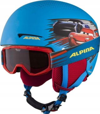 KASK NARCIARSKI DZIECIĘCY ALPINA ZUPO DISNEY CARS AUTA 48-52CM + GOGLE