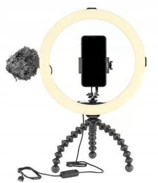 LAMPA PIERŚCIENIOWA 12" STATYW ELASTYCZNY MIKROFON JOBY BEAMO ZESTAW