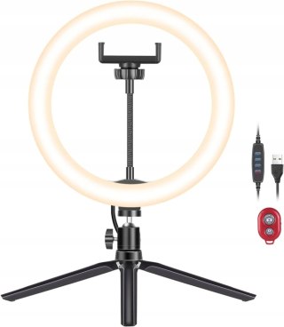 LAMPA PIERŚCIENIOWA RING USB MAKIJAŻ 10'' + MINI STATYW NEEWER