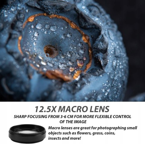 OBIEKTYWY DO TELEFONU 2W1 0.45x SZEROKOKĄTNY WIDE + 12.5x MAKRO