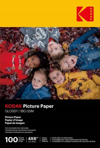 PAPIER FOTOGRAFICZNY KODAK 180 GSM 10x15CM A6 100 ARKUSZY