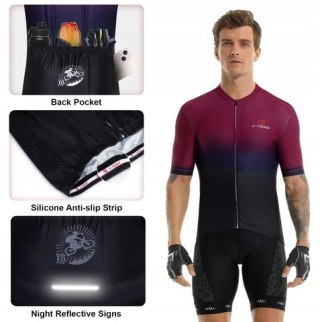 STRÓJ KOSZULKA SPODENKI MĘSKIE ROWEROWE NA ROWER SZELKI X-TIGER R. XL