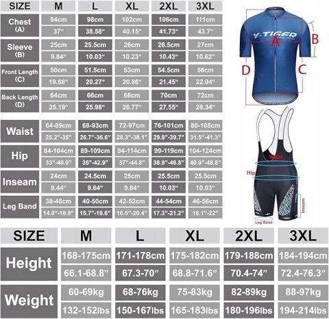 STRÓJ KOSZULKA SPODENKI MĘSKIE ROWEROWE NA ROWER SZELKI X-TIGER R. XL