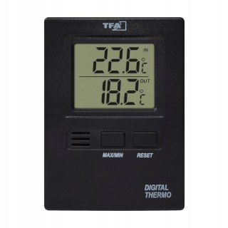 TERMOMETR CYFROWY TFA DOSTMANN Z CZUJNIKIEM KABEL 300M CZARNY