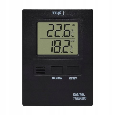 TERMOMETR CYFROWY TFA DOSTMANN Z CZUJNIKIEM KABEL 300M CZARNY