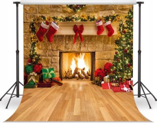 TŁO FOTOGRAFICZNE ŚWIĘTA BOŻEGO NARODZENIA KOMINEK 360x300CM 3,6x3M