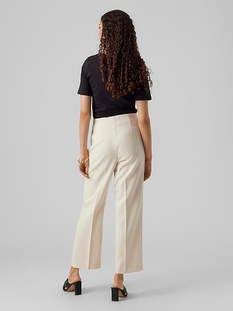 VERO MODA ELEGANCKIE DAMSKIE SPODNIE MATERIAŁOWE NA KANT R. M