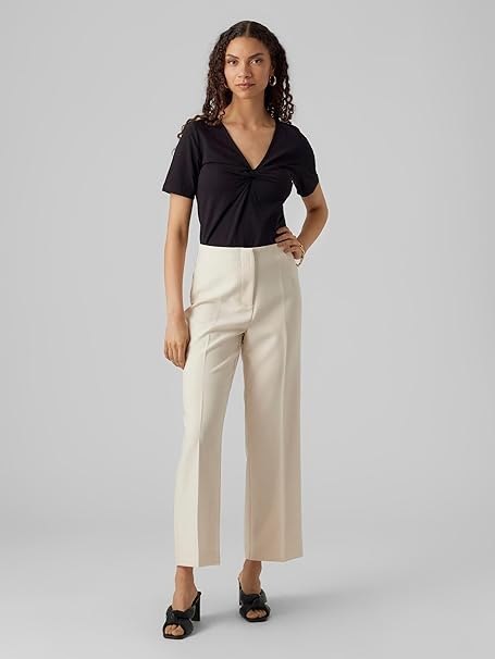 VERO MODA ELEGANCKIE DAMSKIE SPODNIE MATERIAŁOWE NA KANT R. M