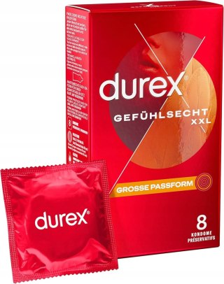 DUREX DUŻE PREZERWATYWY XXL NA BAZIE SILIKONU 8 SZTUK